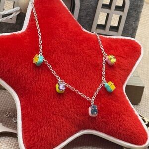 Vibrant Colors necklace in sterling silver and gemstones: amethyst 45 CM